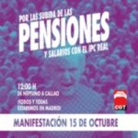 CGT llama a la movilización este 15 de octubre en defensa de pensiones y salarios dignos