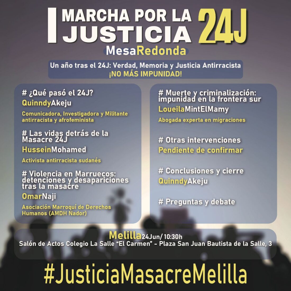 Caravana Abriendo Fronteras: 24J#JusticiaMasacreMelilla