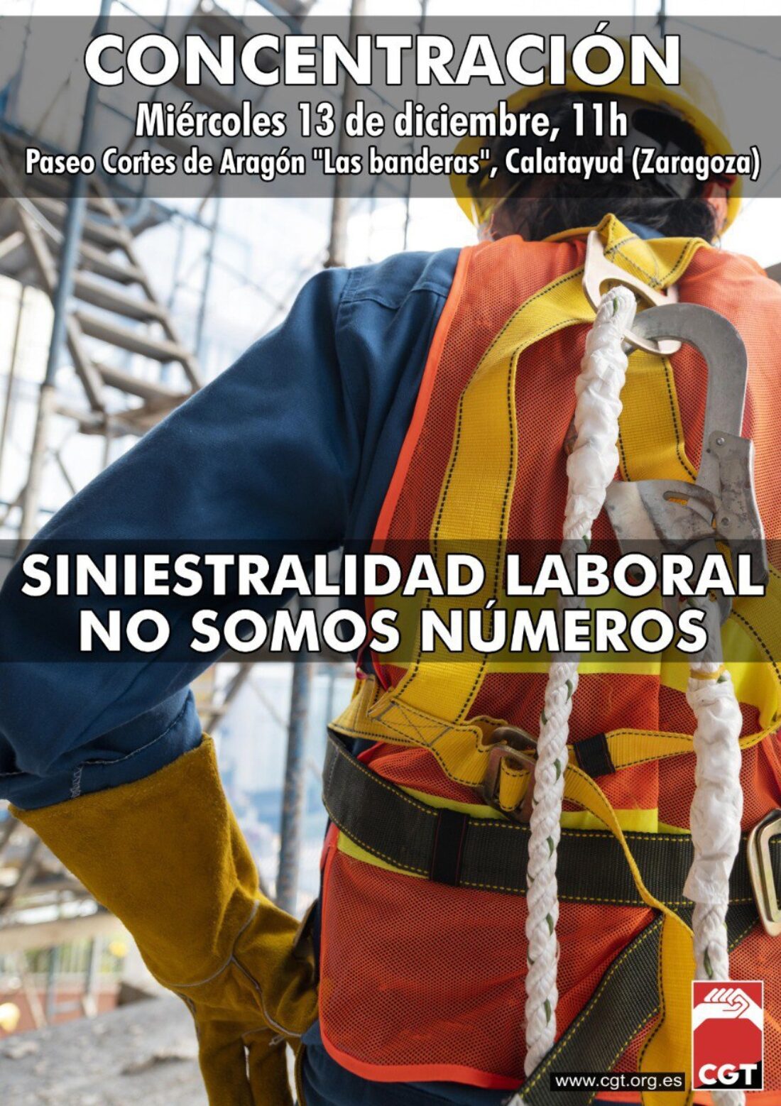 13D Calatayud por la campaña de CGT contra la «Siniestralidad Laboral. No Somos Números»