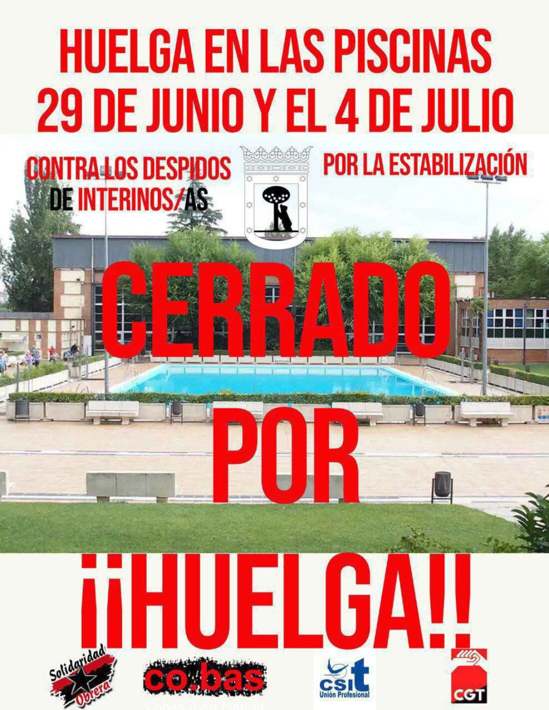 Las trabajadoras de las piscinas municipales de Madrid irán a la huelga los días 29 de junio y 4 de julio.