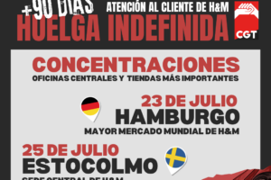 Se cumplen 90 días de huelga indefinida en H&M. Actos en Suecia y Alemania.