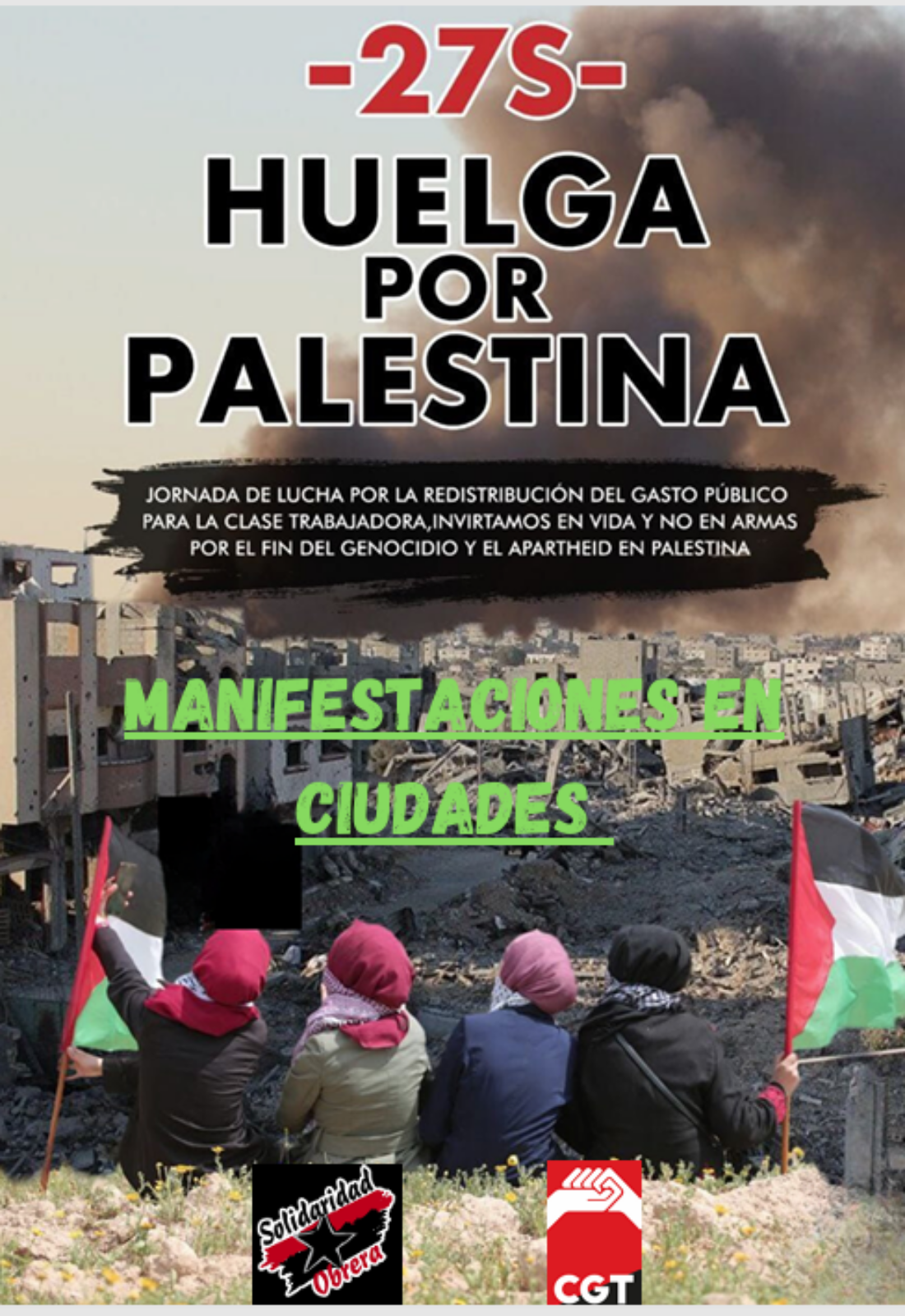 Convocatorias estatales #27SHuelgaPorPalestina