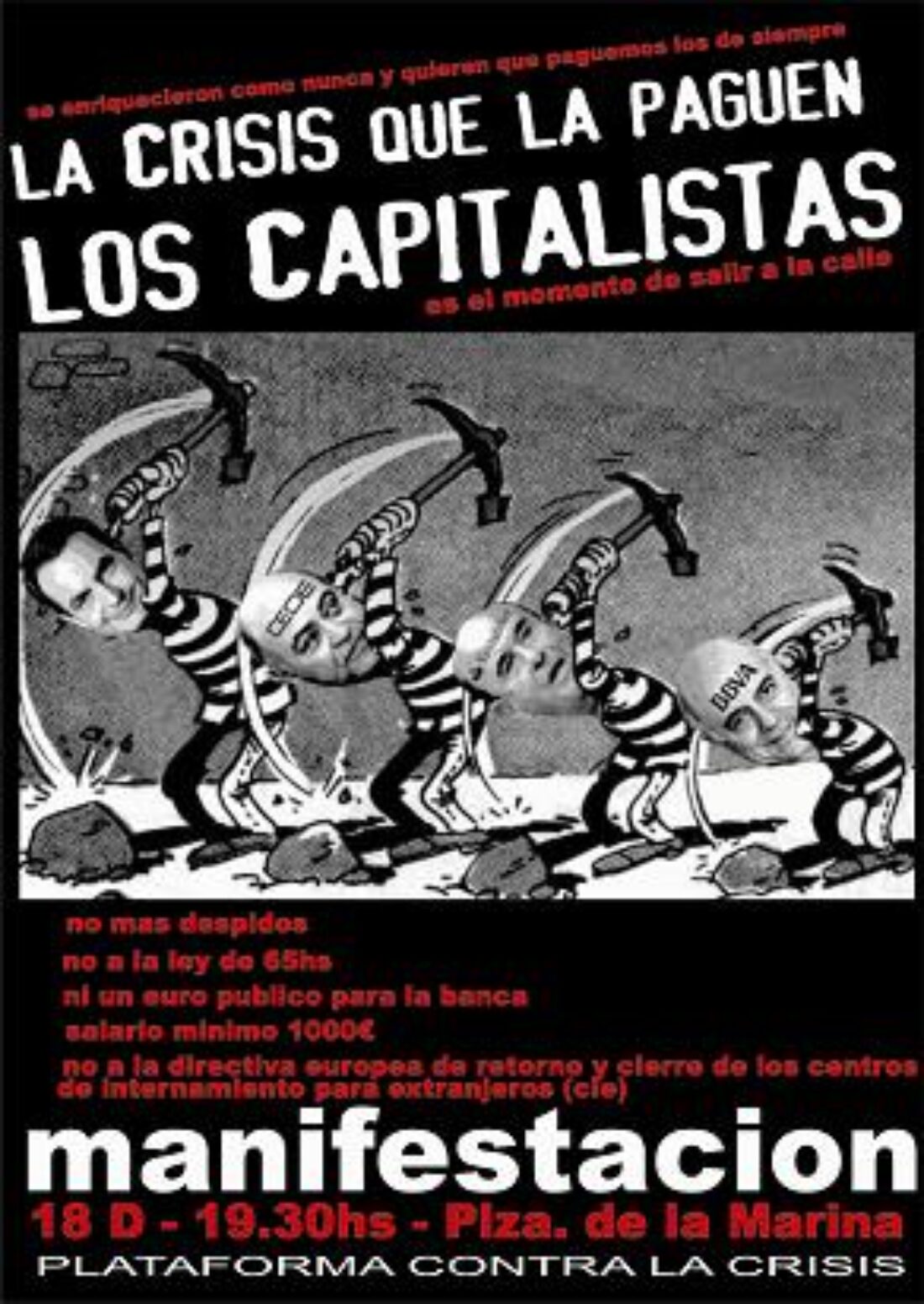 Manifestación en Málaga : «¡La crisis que la paguen los capitalistas !»