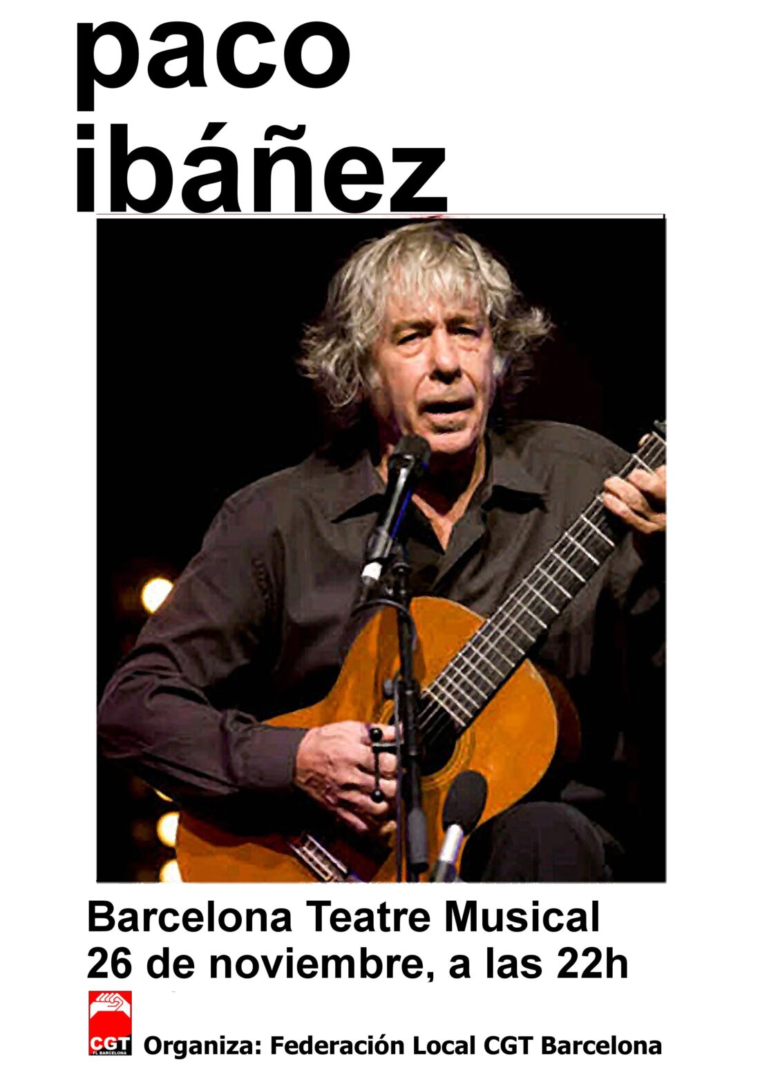 Barcelona, 26 de noviembre : Concierto de Paco Ibáñez