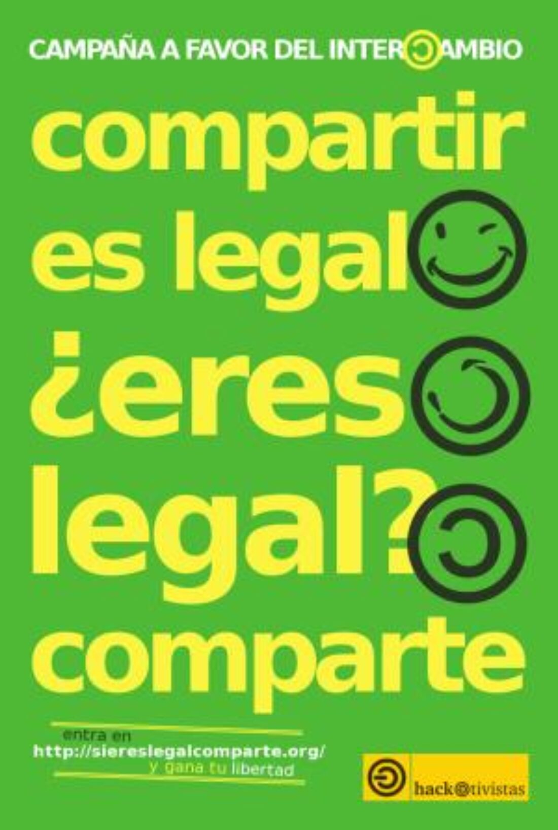 ¡Compartir es bueno, compartir es humano, es legítimo y es legal en España !