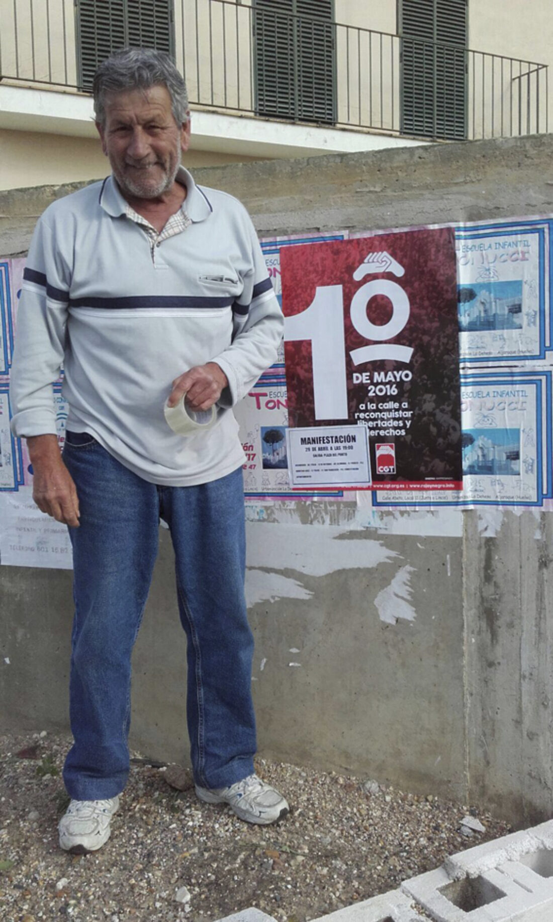 Fallece en el acto Antonio Páez, histórico sindicalista onubense, al terminar su discurso en la manifestación sindical unitaria del primero de mayo