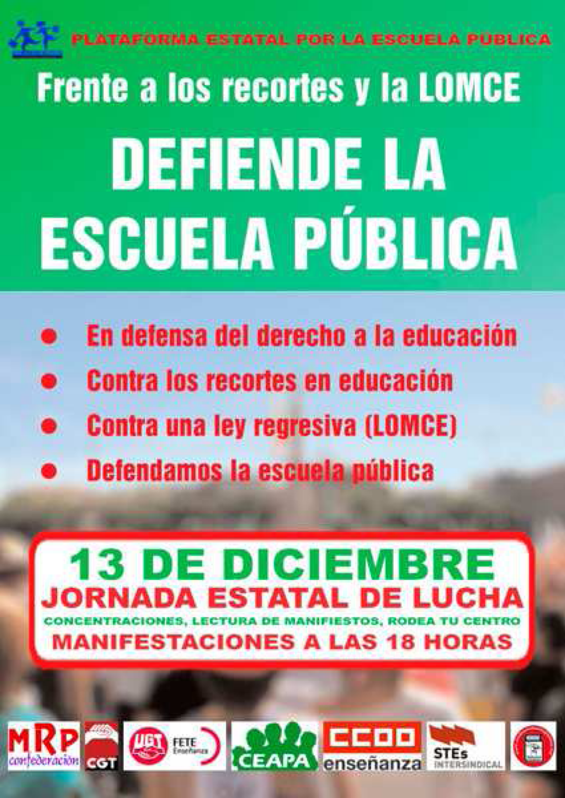 Jornada Estatal de Lucha en la Educación 13-D