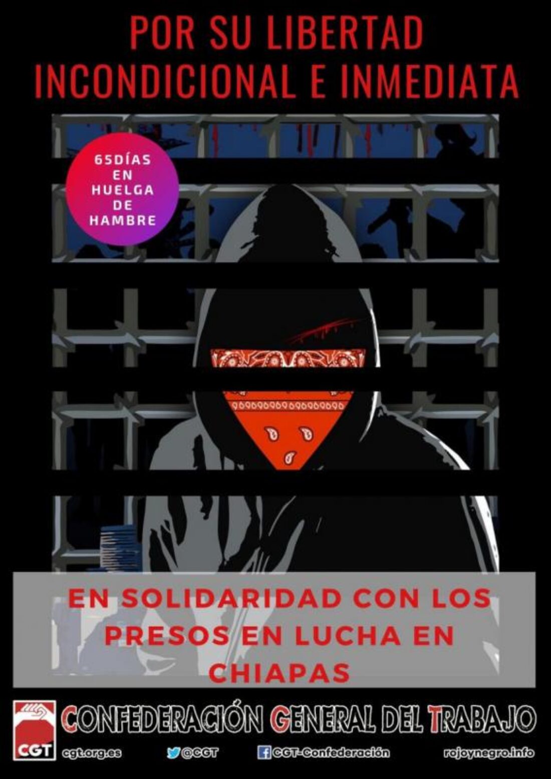 Basta de represión a la huelga de hambre de los compañeros presos en Chiapas