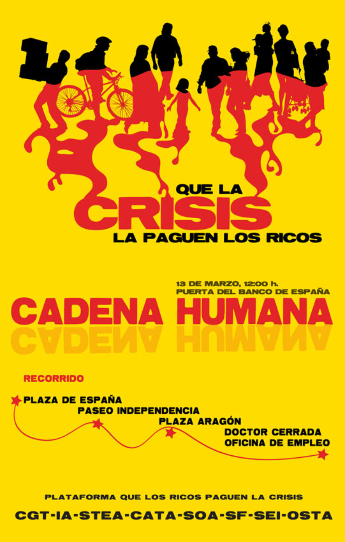 Zaragoza, 13 de Marzo : Cadena humana contra la crisis y sus causantes.