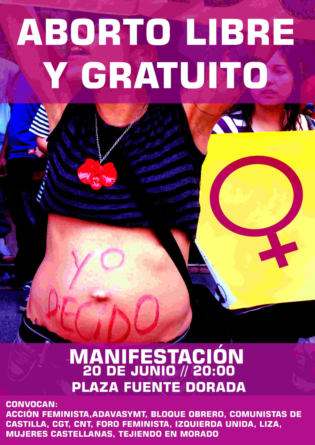 Manifestación 20-J Valladolid: Por el derecho a decidir, aborto libre y gratuito