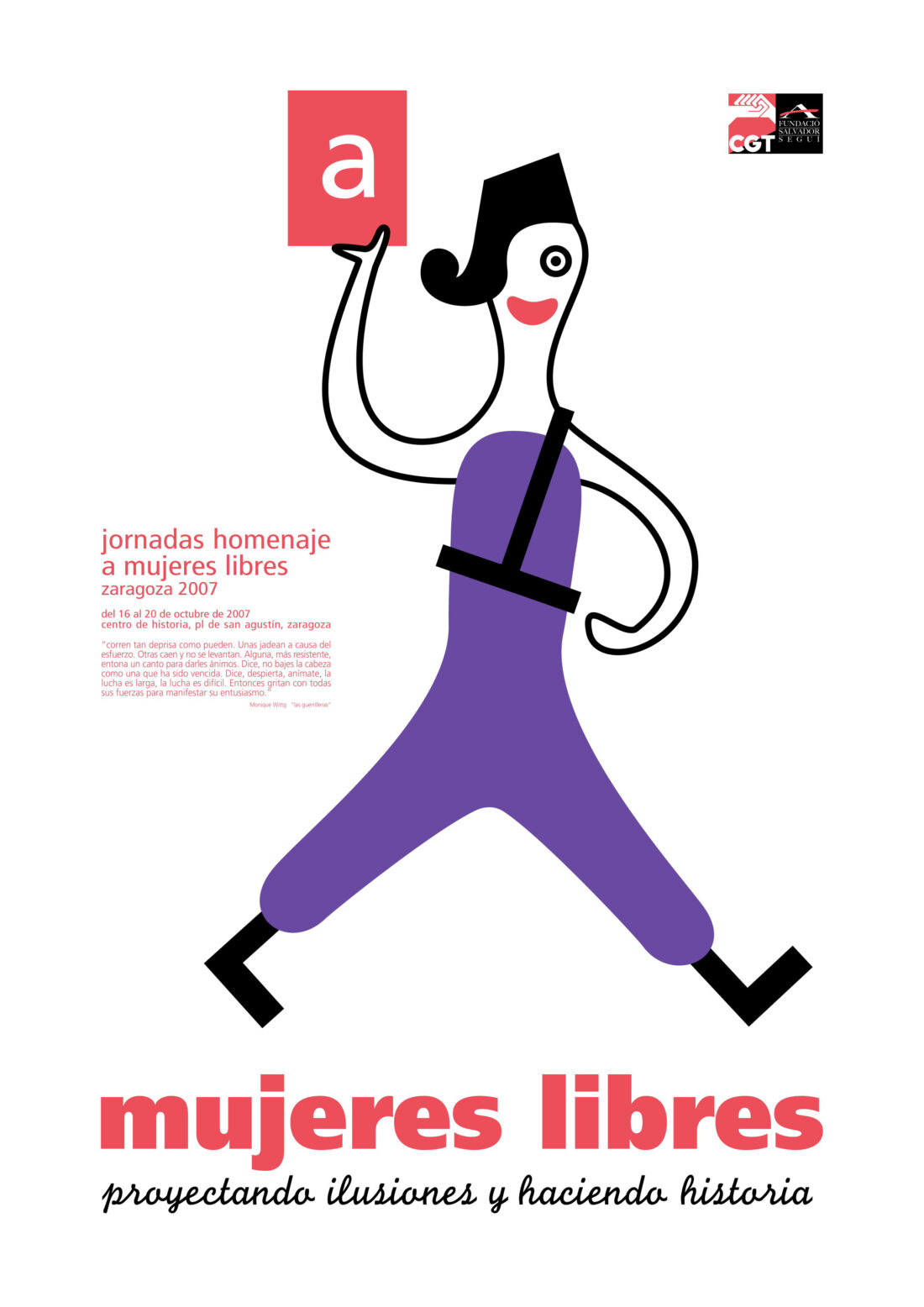 Cartel Jornadas Homenaje Mujeres Libres (Zaragoza 2007)