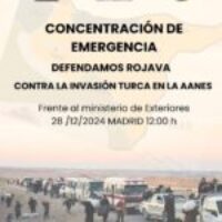 28D Concentración de urgencia: Paremos la guerra en el norte de Siria.