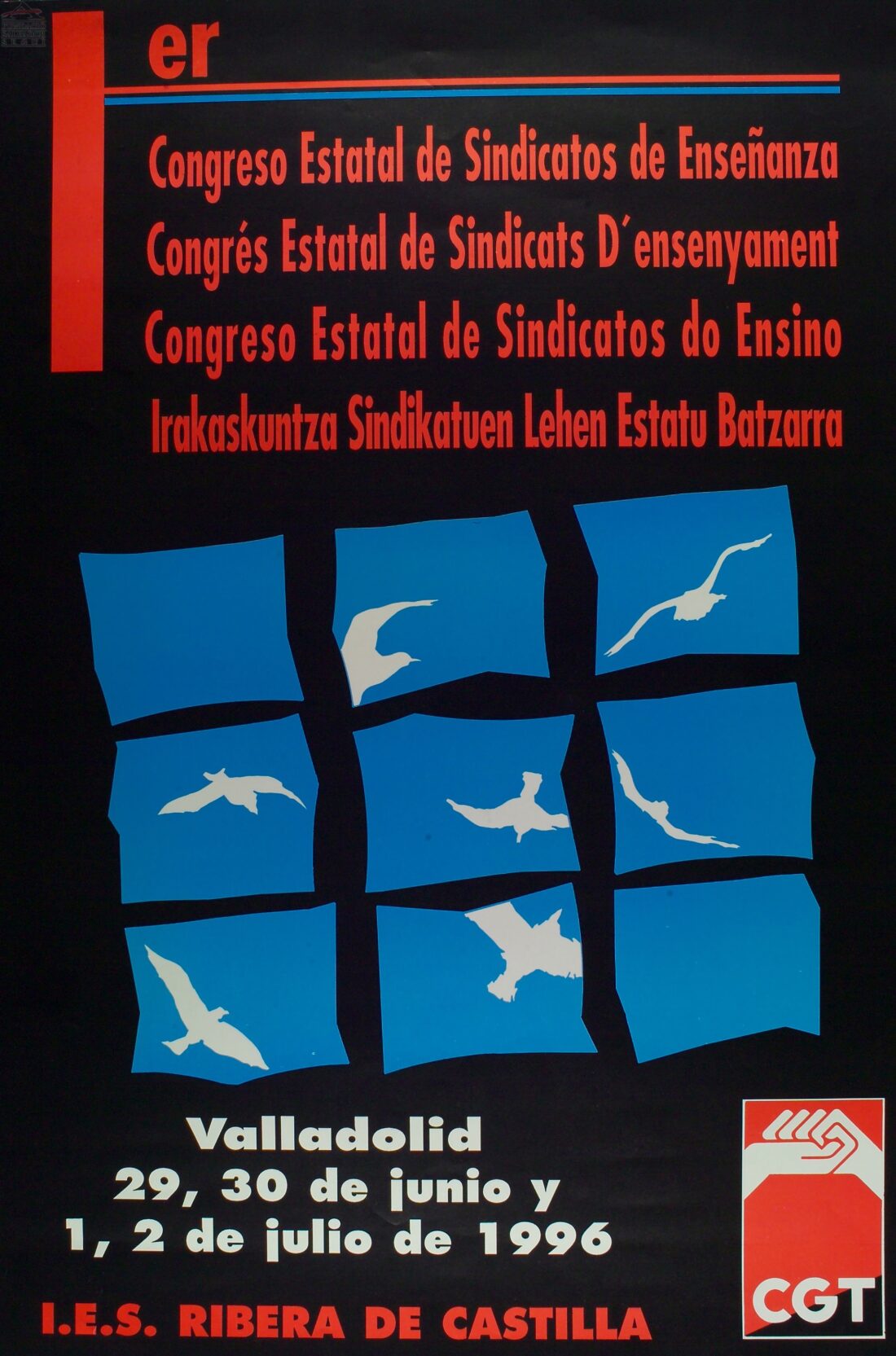 Cartel I Congreso Sindicatos de Enseñanza CGT (Valladolid 1996)