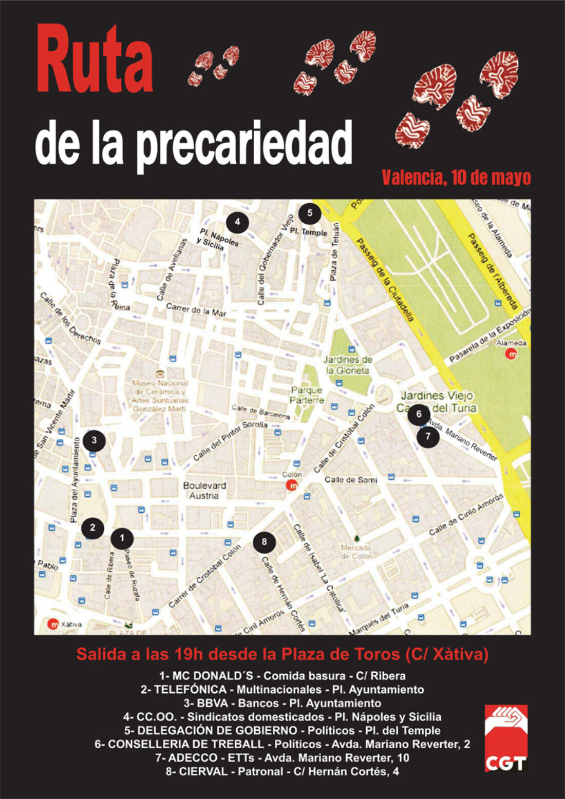 Valencia, 10 y 12 de Mayo : Ruta de la Precariedad y Marcha contra la crisis.